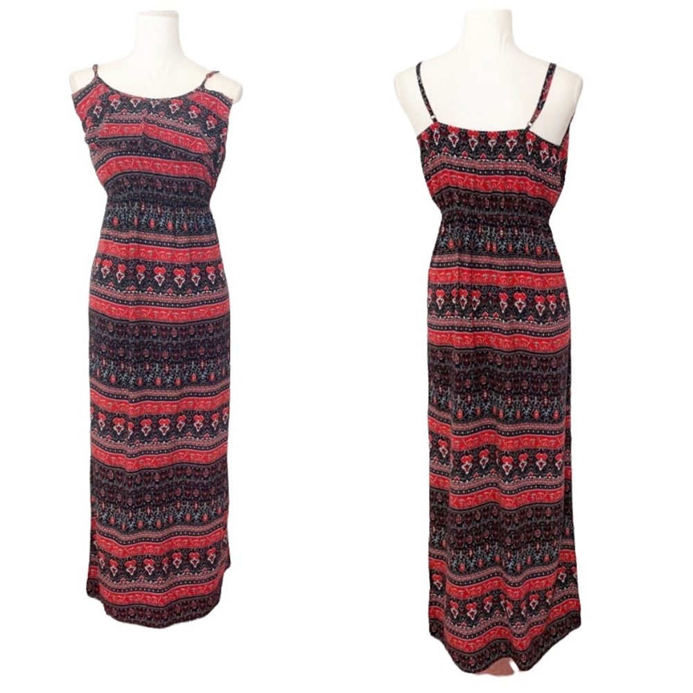 Cotton On Red Black Maxi Dress Size Medium